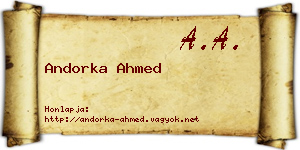 Andorka Ahmed névjegykártya